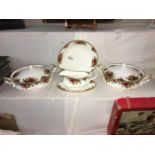 2 Royal Albert Old Country Roses tureens, a bowl,