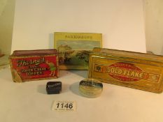 5 vintage tins