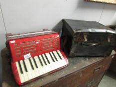 A Pietro piano accordion with case