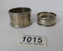 2 silver napkin rings