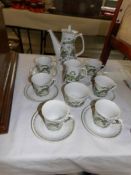 A retro Norway 6 person coffee set with coffee pot,