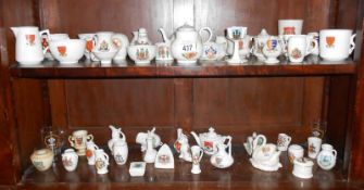 Approximately 50 pieces of crested china