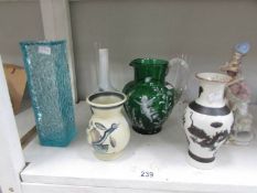 A mixed lot of china and glass including Mary Gregory jug