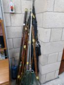 A large quantity of fishing rods,