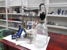 A mixed lot including silver plate 4 pint jug,