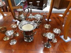 A Viner's 4 piece silver plated tea set and other silver plate items