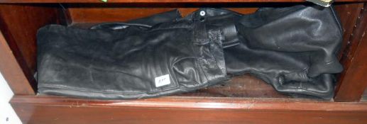 2 pairs of leather motorcycle trousers