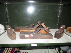 5 vintage wood working planes