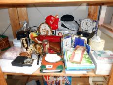 A mixed lot including clocks,