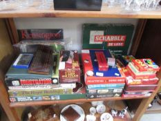 A mixed lot of board games including scrabble,