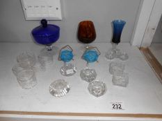 A mixed lot of glass including salts