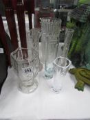 8 glass vases