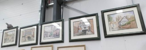5 framed and glazed Lincoln scene prints