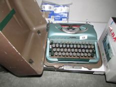 A portable typewriter