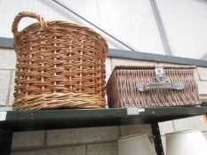 A picnic basket and a linen basket