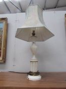 A table lamp with shade