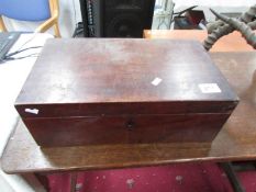 A mahogany box and contents