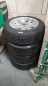 A set of 4 BMW 16" alloy wheels with tyres