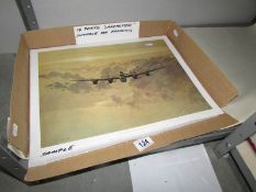 12 colour prints of Lancaster bomber aeroplanes by Gerald Coulson