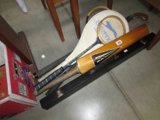 A cased snooker cue,