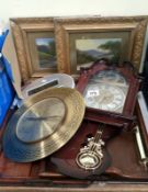 A mixed lot including clocks, trays,