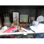 A mixed lot including wooden bowl,