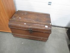 A tin trunk