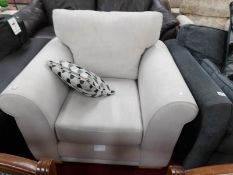 A cream arm chair