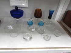 A mixed lot of glass including salts,