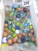 A quantity of glass marbles