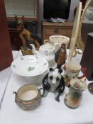 A mixed lot including tea pot, cake stand,