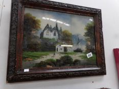 A framed and glazed country scene