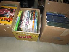 3 boxes of assorted books