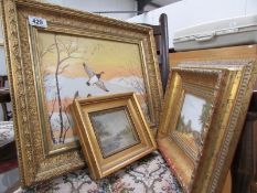 3 gilt framed prints