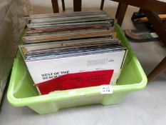 A box of LP records