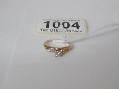 A 10ct yellow gold diamond ring,