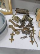 A mixed lot of brass ware