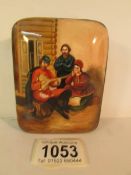 A 20th century hand painted Russian box with 3 signatures