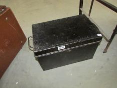 A metal deed box