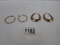 2 pairs of 9ct gold earrings, 5.