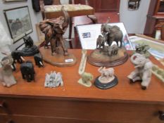 A collection of elephant figures