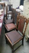 A set of 6 oak dining chairs