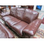 A leather 3 seater sofa