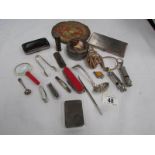 A mixed lot including whistles,