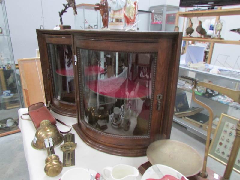 A pair of corner display cabinets (one glass a/f)
