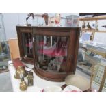 A pair of corner display cabinets (one glass a/f)