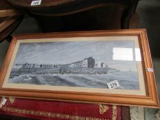 A framed and glazed harbour scene signed H Bradley