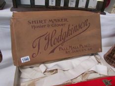 A quantity of vintage hunting stocks in vintage box from shirt makers J Hodgkinson, St.