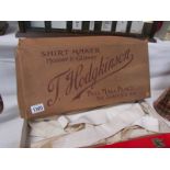 A quantity of vintage hunting stocks in vintage box from shirt makers J Hodgkinson, St.