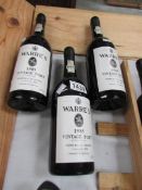 3 bottles of Warre's 1985 vintage port (bottles 1987)